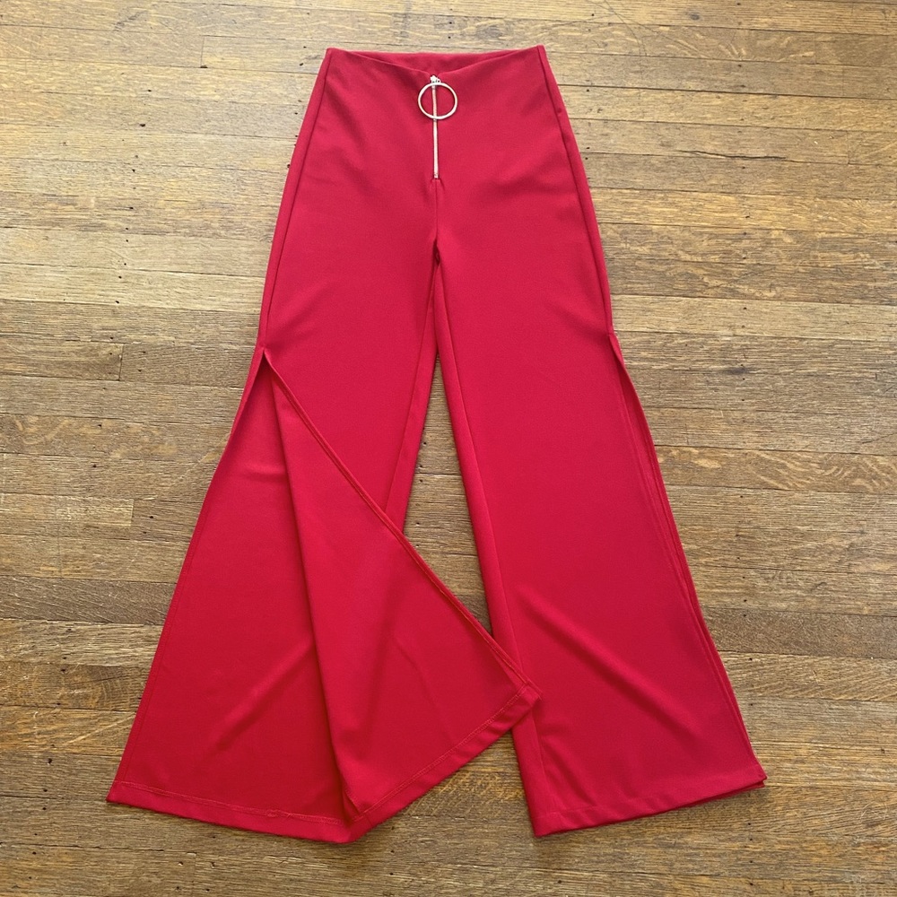 Sexy side-slit red pants - women’s XS NWT